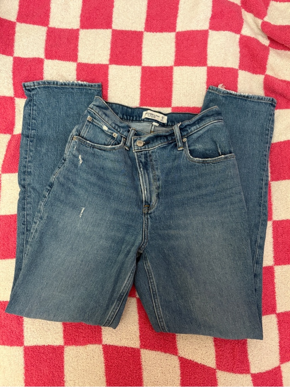 Abercrombie & Fitch Blue Hi-Rise Straight Leg Women’s Jeans 🫧